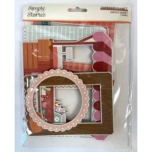 Simple Stories Harvest Market Chipboard Frames 6-Pack For 3x4 & 4x6 Photos